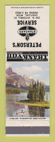 Matchbook Cover - Standard oil gas Peterson's Cadillac MI
