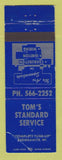 Matchbook Cover - Standard oil gas Tom's Redgranite WI WORN