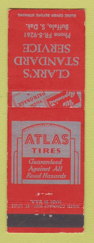 Matchbook Cover - Standard oil gas Clark's Buffalo SD Atlas Tires