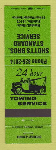 Matchbook Cover - Standard oil gas Shotts Bros Marshall IL GREEN