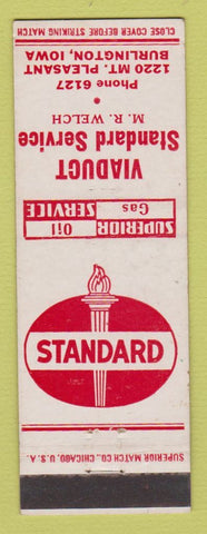 Matchbook Cover - Standard oil gas Viaduct Burlington IA