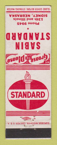 Matchbook Cover - Standard oil gas Sabin Sidney NE
