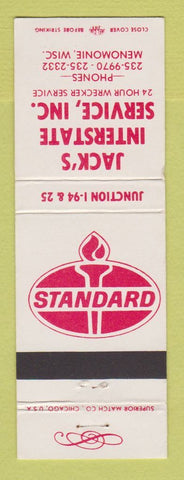 Matchbook Cover - Standard oil gas Jack's Menomonie WI