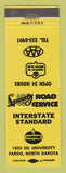 Matchbook Cover - Standard oil gas Interstate Fargo ND WEAR
