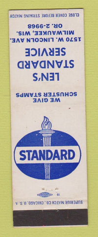 Matchbook Cover - Standard oil gas Len's Milwaukee WI