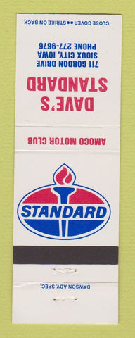 Matchbook Cover - Standard oil gas Dave's Sioux City IA