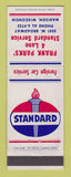 Matchbook Cover - Standard oil gas Frank Parks' 4 Lane Madison WI