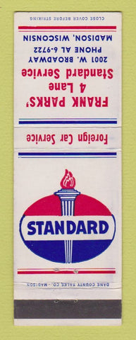 Matchbook Cover - Standard oil gas Frank Parks' 4 Lane Madison WI