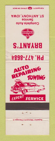 Matchbook Cover - Standard oil gas Bryant's St Anthony IA WEAR