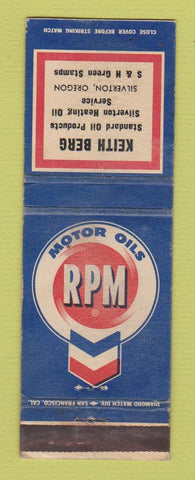 Matchbook Cover - Standard oil gas Keith Berg Silverton OR RPM WEAR