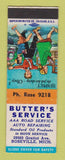 Matchbook Cover - Standard oil gas Butter's Roseville MI