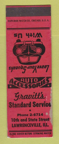Matchbook Cover - Standard oil gas Lawrenceville IL SAMPLE WORN LAMINATED