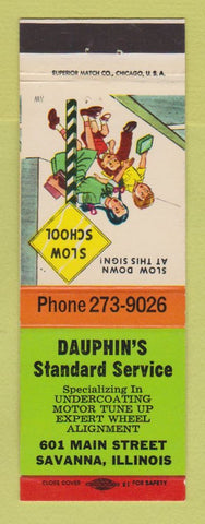 Matchbook Cover - Standard oil gas Dauphin's Savanna IL