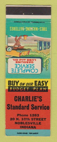 Matchbook Cover - Standard oil gas Charlie's Noblesville IN