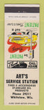Matchbook Cover - Standard oil gas Art's Whitelaw WI WEAR