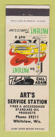 Matchbook Cover - Standard oil gas Art's Whitelaw WI WEAR