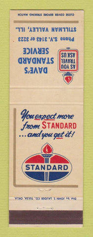 Matchbook Cover - Standard oil gas Dave's Stillman Valley IL