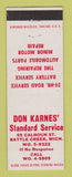 Matchbook Cover - Standard oil gas Don Karnes' Battle Creek MI
