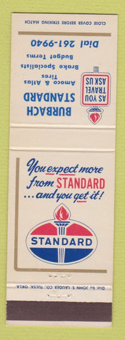 Matchbook Cover - Standard oil gas Burbach Watertown? WI ?