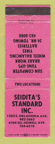 Matchbook Cover - Standard oil gas Seidita's WEAR
