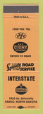 Matchbook Cover - Standard oil gas Interstate Fargo ND Amoco LIGHT ORANGE