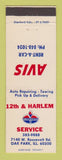 Matchbook Cover - Standard oil gas Avis Car Rentals Oak Park IL