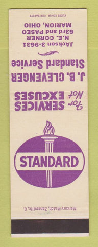 Matchbook Cover - Standard oil gas JB Clevenger Marion OH SAMPLE