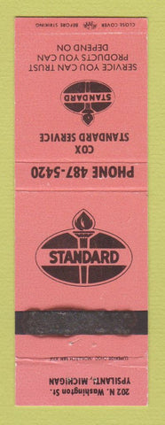 Matchbook Cover - Standard oil gas Cox Ypsianti MI WORN