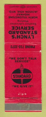 Matchbook Cover - Standard oil gas Lynch's Jackson Hole WY RED WEAR