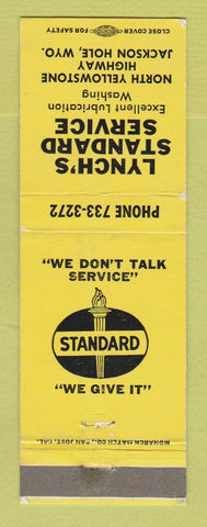 Matchbook Cover - Standard oil gas Lynch's Jackson Hole WY YELLOW