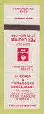 Matchbook Cover - Exxon oil gas Twin Rocks Restaurant Hamlin PA