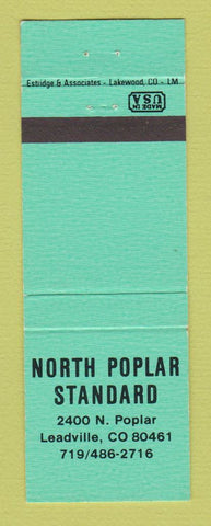 Matchbook Cover - Standard oil gas North Poplar Leadville Colorado TEAL