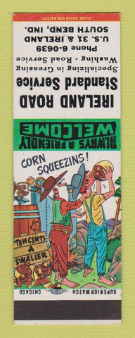 Matchbook Cover - Standard oil gas Ireland Road South Bend IN hillbilly SAMPLE