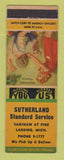 Matchbook Cover - Standard oil gas Sutherland Lansing MI LAMINATED