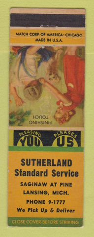 Matchbook Cover - Standard oil gas Sutherland Lansing MI LAMINATED