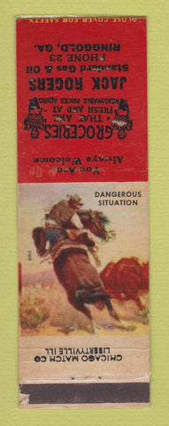 Matchbook Cover - Standard oil gas Jack Rogers Ringgold GA WEAR LAMINATED