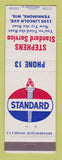 Matchbook Cover - Standard oil gas Stephens Fennimore WI