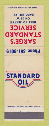 Matchbook Cover - Standard oil gas Sarge's Radcliff KY