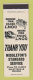 Matchbook Cover - Standard oil gas Middleton's Ellettsville IN