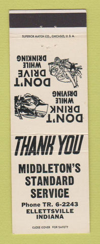 Matchbook Cover - Standard oil gas Middleton's Ellettsville IN
