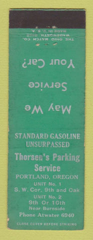 Matchbook Cover - Standard oil gas Thorsen's Portland OR WEAR