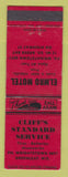 Matchbook Cover - Standard oil gas Cliff's Greenlea WI Elmro Motel LAMINATED