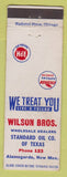 Matchbook Cover - Standard oil gas Wilson Bros Alamogordo NM WEAR