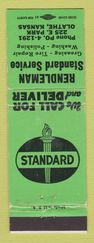 Matchbook Cover - Standard oil gas Olathe KS Rendleman