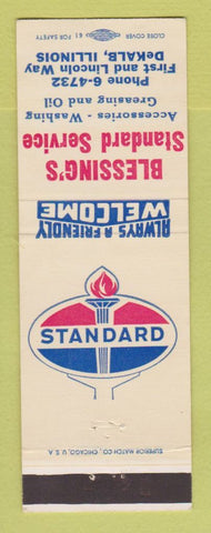 Matchbook Cover - Standard oil gas Blessing's DeKalb IL
