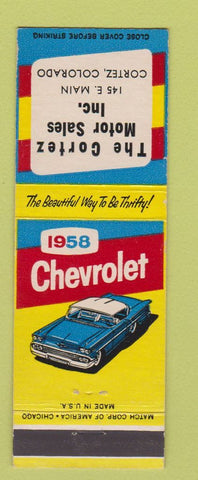 Matchbook Cover - 1958 Chevrolet Cortez Colorado WEAR