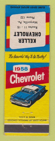 Matchbook Cover - 1958 Chevrolet Keller Marysville PA