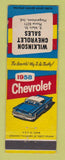 Matchbook Cover - 1958 Chevrolet Wilkinson Hagerstown IN