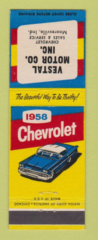 Matchbook Cover - 1958 Chevrolet Vestal Mooresville IN