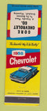 Matchbook Cover - 1958 Chevrolet Core Greybull WY